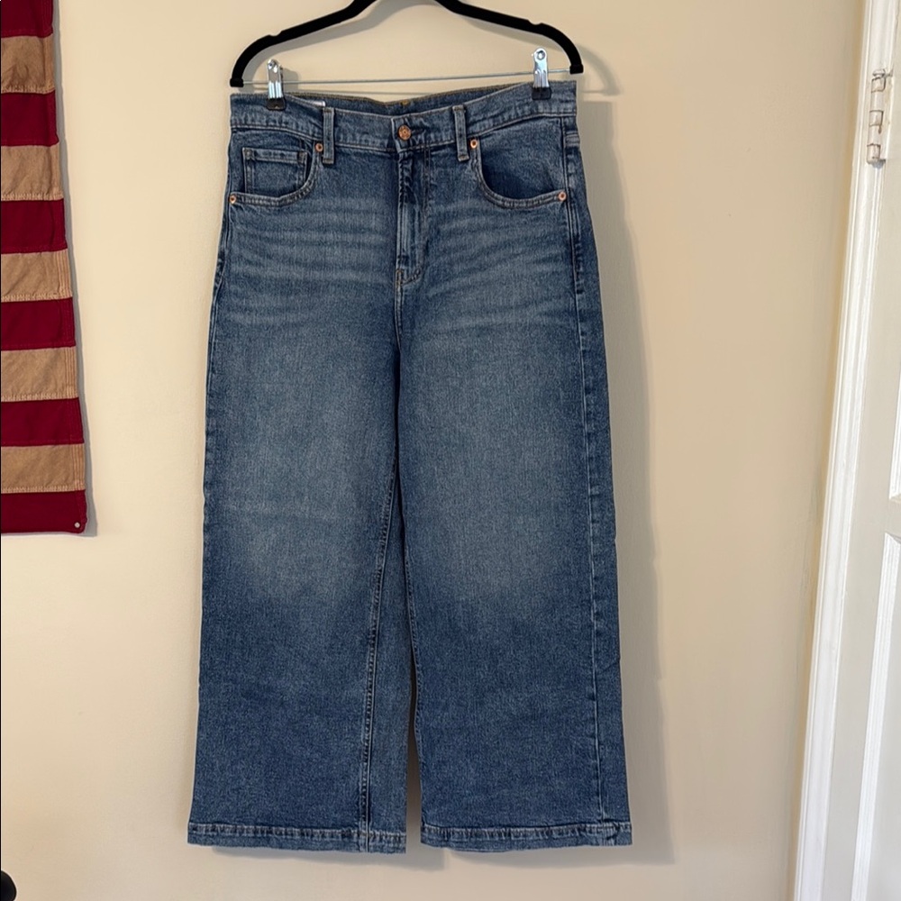 Gap High Rise Stride Ankle Wide Leg Denim Jeans